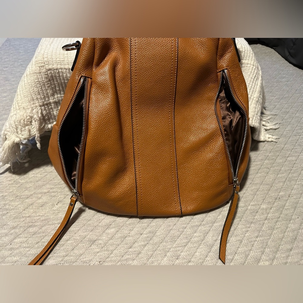 Saddle Brown Leather Backpack - image 3